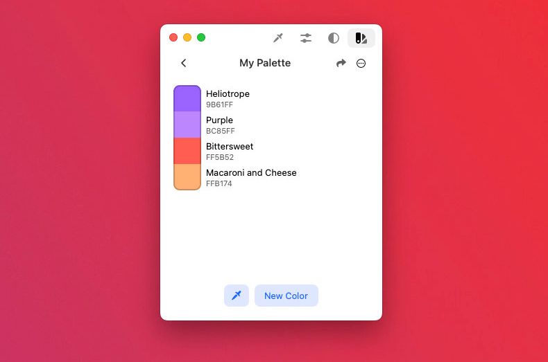 Create and edit a color palette with ColorSlurp