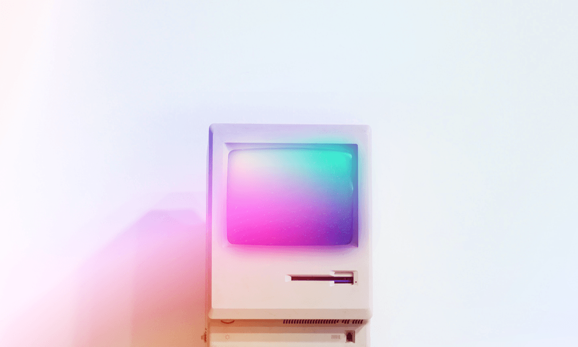 Old Computer With Glowing Screen